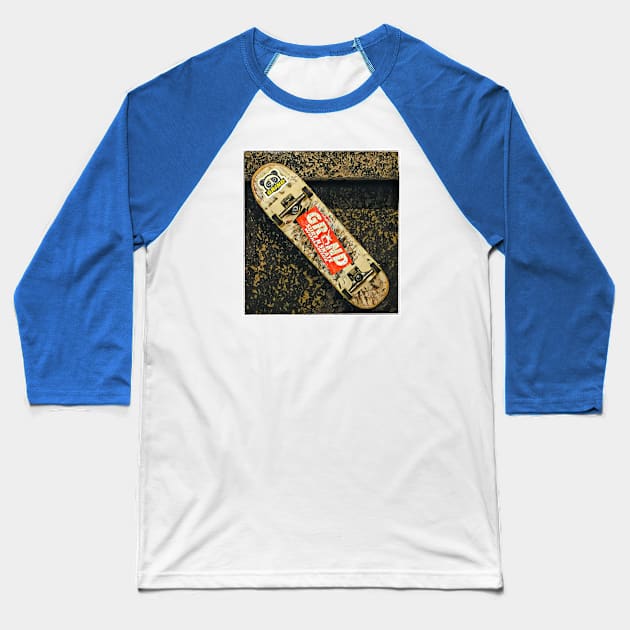 GRIND SKATEBOARD Baseball T-Shirt by Digz